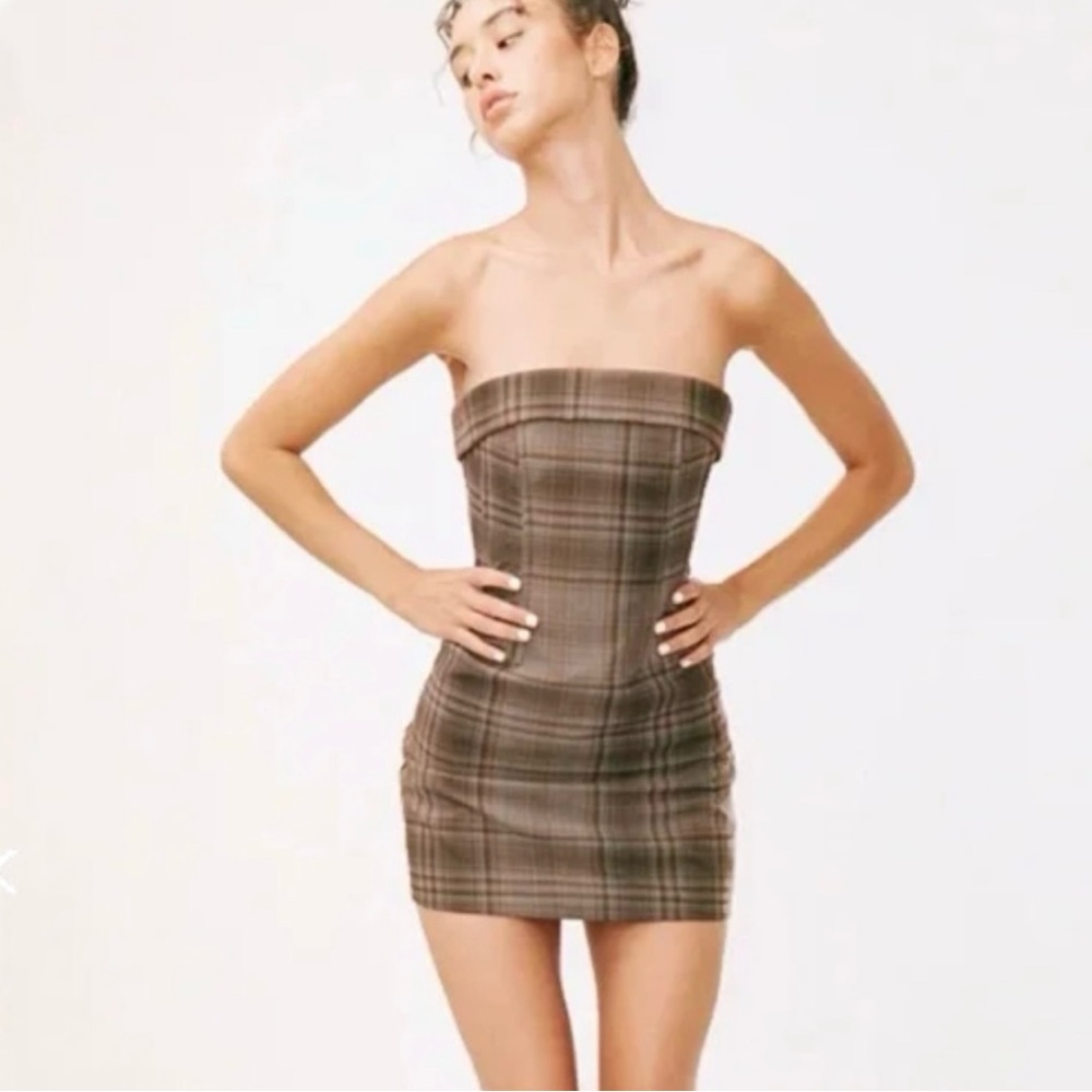 NWT Plaid With Jean Chloe Corset Dress
